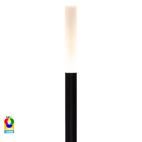 Drique Aluminium Black RGBCW LED Bollard Spike Light - HV1514RGBCW-BLK-24V