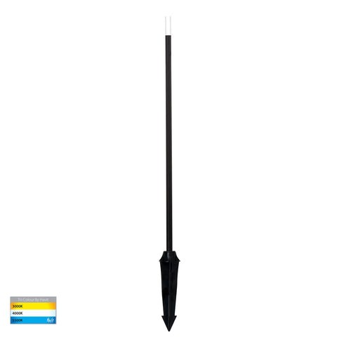 Drique Aluminium Black LED Bollard Spike Light - HV1514T-BLK-24V
