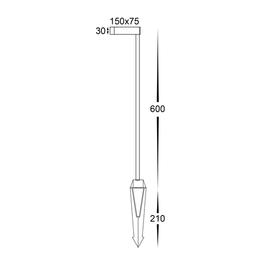 Lindri Aluminium Black LED Bollard Spike Light - HV1518T-BLK-24V