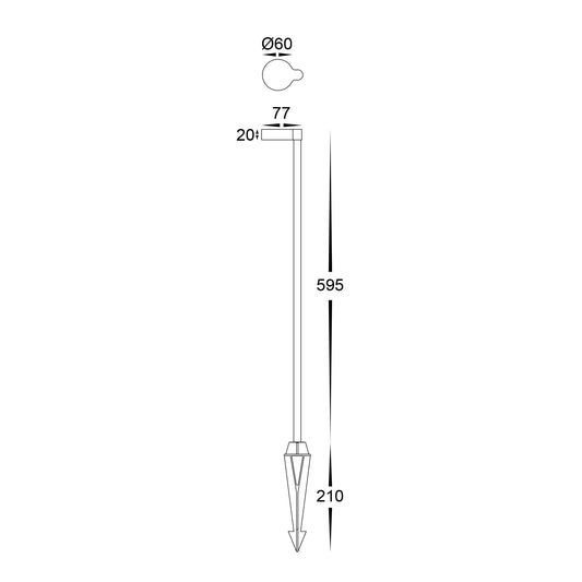 Liueg Aluminium Black LED Bollard Spike Light - HV1521T-BLK-24V