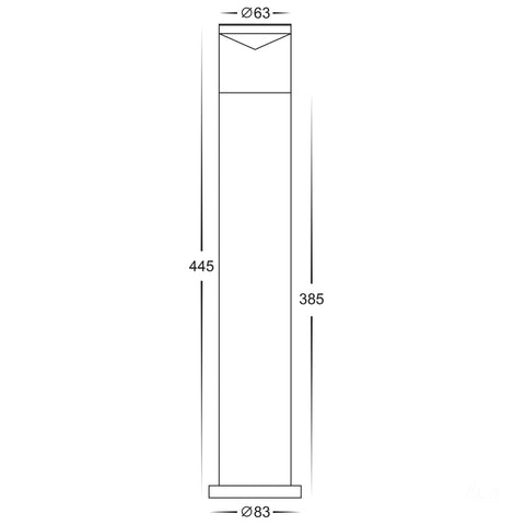 Antique Brass Bollard - 445mm - HV1601T-AB