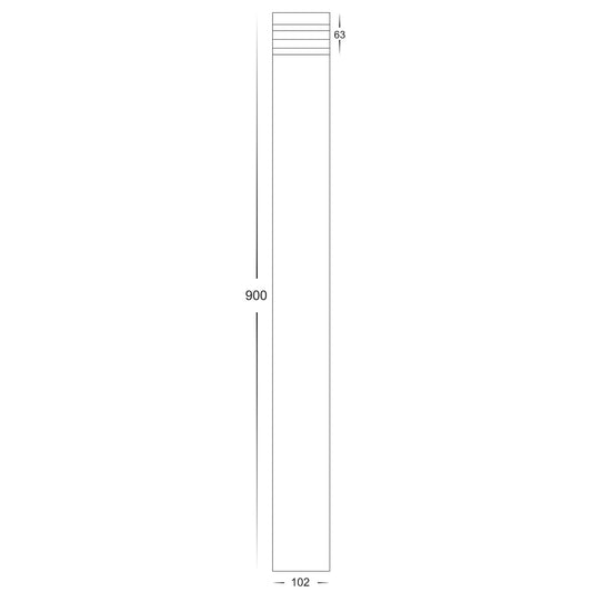 HV1618T-SS316 -Maxi 900 316 Stainless Steel Louvred LED Bollard Light - HV1618T-SS316-12V