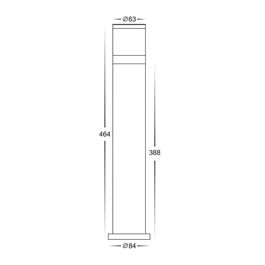 Highlite Black LED Bollard Light - HV1622T-BLK-240V