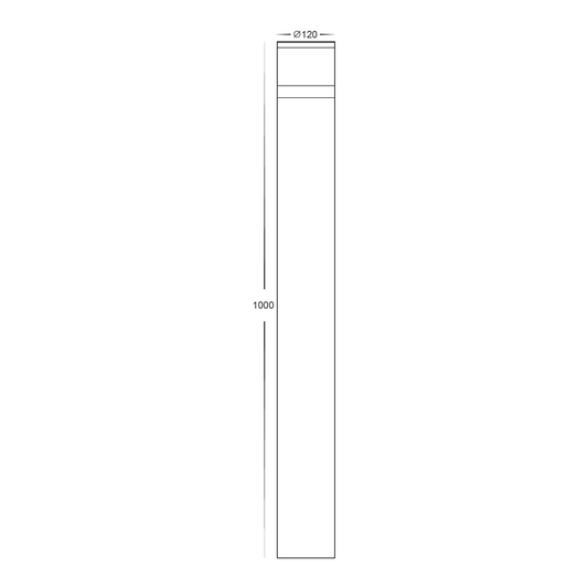 Highlite Black LED Bollard Light - HV1626T-BLK-24V