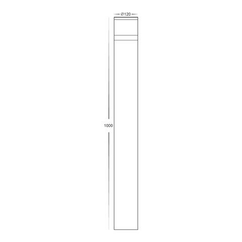 Highlite Black LED Bollard Light - HV1626T-BLK-24V