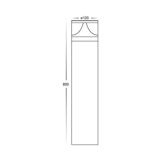 Divad 600mm Black LED Bollard Light - HV1628T-BLK-240V-RND