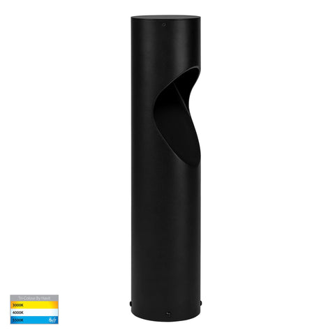 HV1630T-BLK-240V-RND | HV1630T-BLK-24V-RND- Fedor Round Aluminium Black Tri Colour LED Bollard Light - HV1630T-BLK-240V-RND