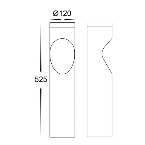HV1630T-BLK-240V-RND | HV1630T-BLK-24V-RND- Fedor Round Aluminium Black Tri Colour LED Bollard Light - HV1630T-BLK-24V-RND
