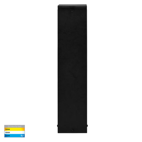 HV1630T-BLK-240V-SQ | HV1630T-BLK-24V-SQ- Fedor Square Aluminium Black Tri Colour LED Bollard Light - HV1630T-BLK-24V-SQ