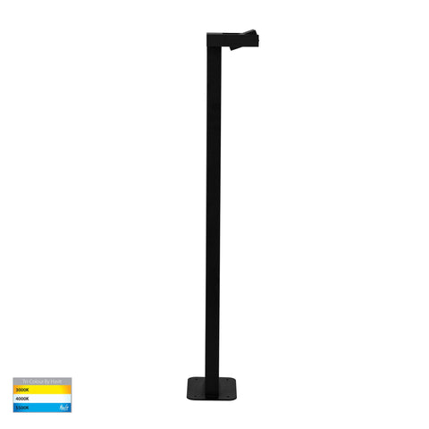 Locu Black Single Adjustable LED Bollard Light - HV1634T-BLK-240V