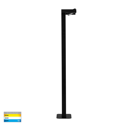 Locu Black Single Adjustable LED Bollard Light - HV1634T-BLK-240V