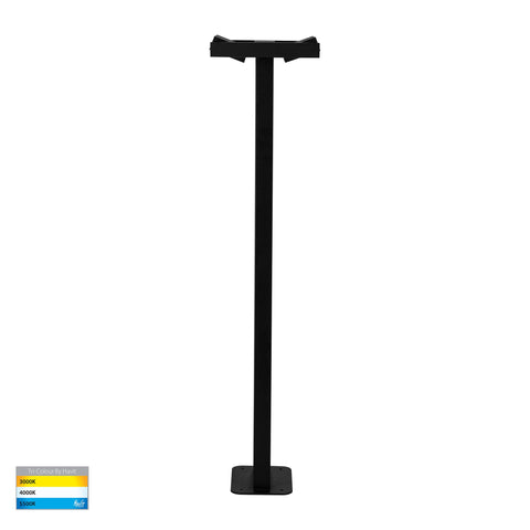 Locu Black Double Adjustable LED Bollard Light - HV1635T-BLK-240V