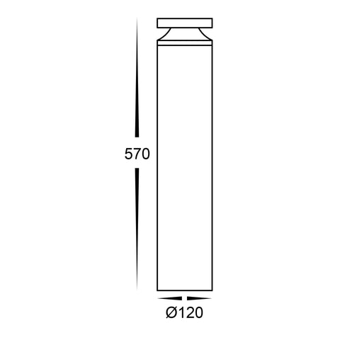 Noray 570mm Black LED Bollard Light - HV1638T-BLK-240V
