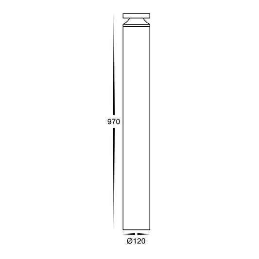 Noray 970mm Black LED Bollard Light - HV1639T-BLK-240V