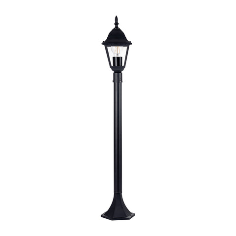 Newark Aluminium Black 4 Panel Post Light - HV1651W-P-BLK