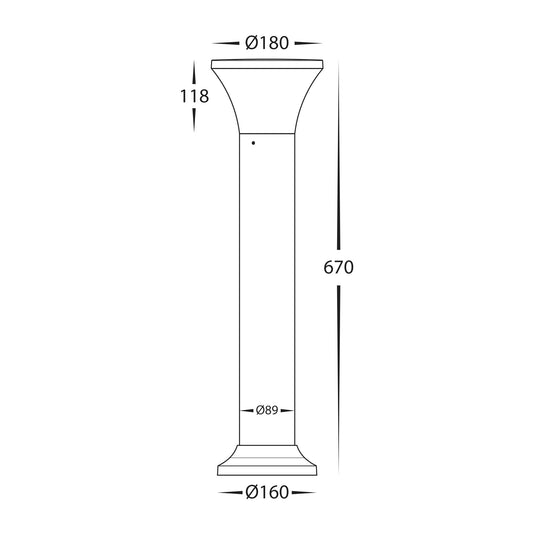 Favara Polycarbonate LED Bollard Light - HV1681T-BLK