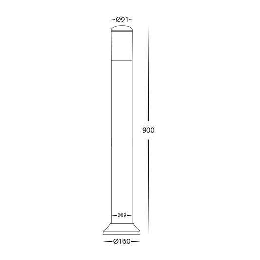 Renzi Polycarbonate LED Bollard Light - HV1682T-BLK