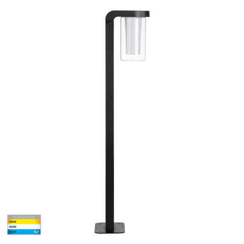 Otaner Aluminium Black Tri Colour LED Bollard Light - HV1691T-BLK-240V