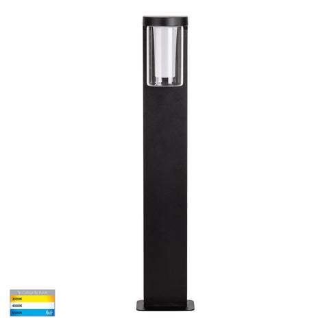 Otaner Aluminium Black Tri Colour LED Bollard Light - HV1691T-BLK-240V