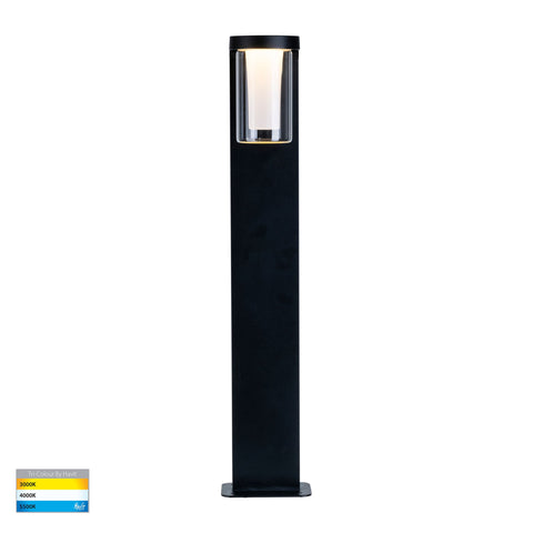 Otaner Aluminium Black Tri Colour LED Bollard Light - HV1691T-BLK-240V