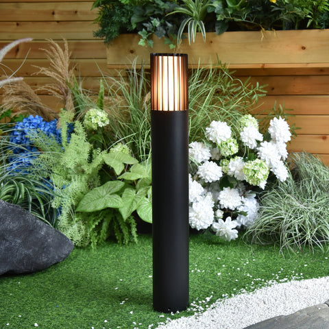 Tenac Aluminium Black Tri Colour LED Bollard Light - HV1693T-BLK-240V