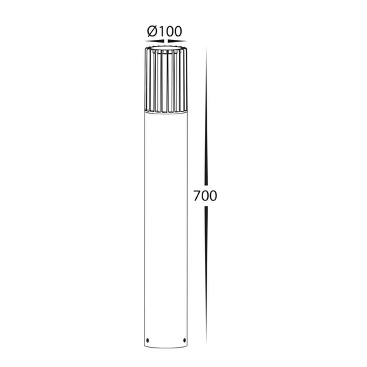 Tenac Aluminium Black Tri Colour LED Bollard Light - HV1693T-BLK-240V
