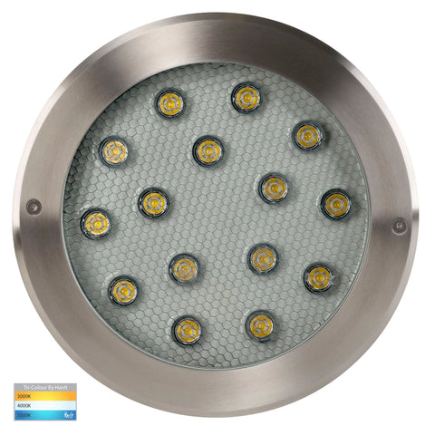 Split 316 Stainless Steel TRI Colour 18w LED Inground Light - HV1845T