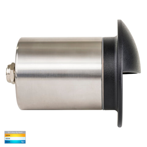 Recessed Round Wall / Step Light with Eyelid Black - HV19012T-BLK
