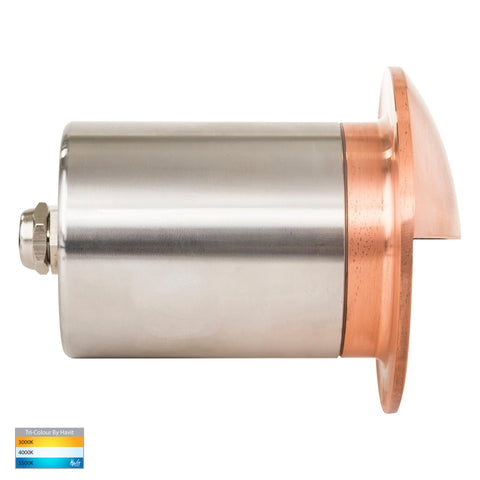 Recessed Round Wall / Step Light with Eyelid Copper Face - HV19012T-CP