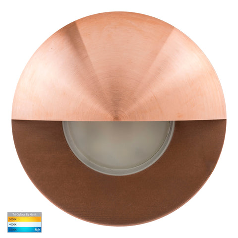 Recessed Round Wall / Step Light with Eyelid Copper Face - HV19012T-CP