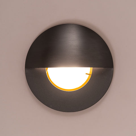 Ollo Graphite Coloured Brass TRI Colour LED Step Light With Eyelid - HV19012T-GPH