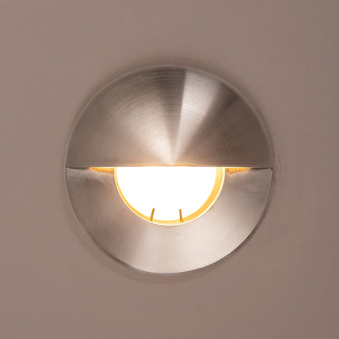 Recessed Round Wall / Step Light with Eyelid 316 Stainless Steel - HV19032T-SS316