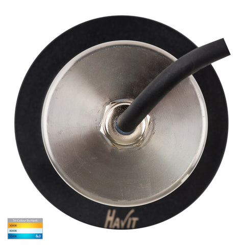 Recessed Round Wall / Black Step Light - HV19022T-BLK