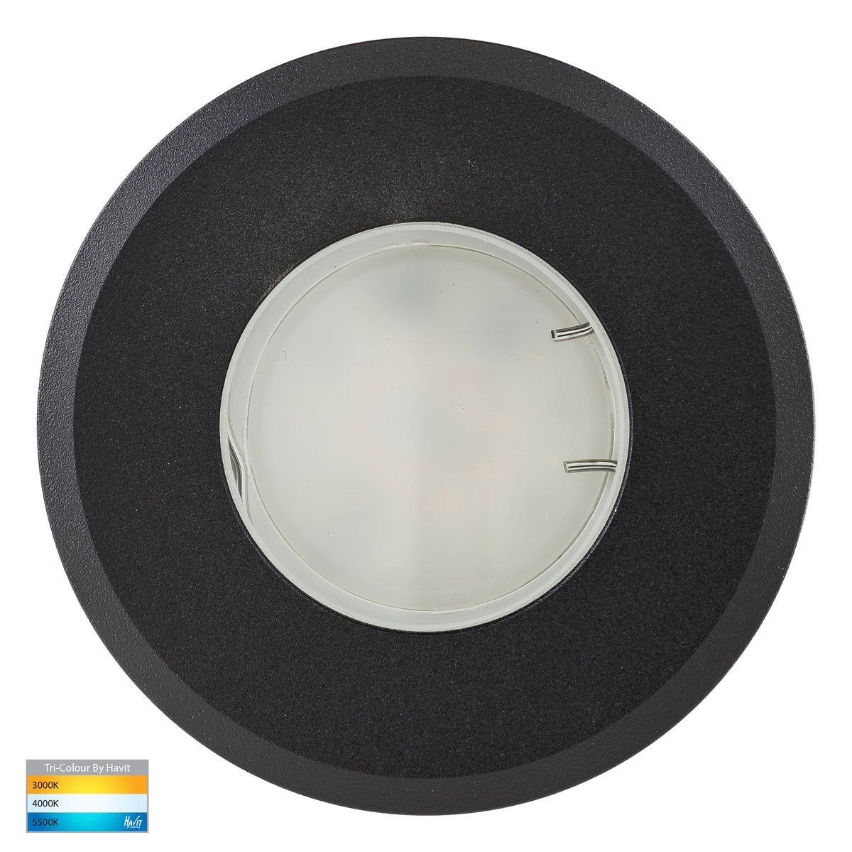 Recessed Round Wall / Black Step Light - HV19022T-BLK