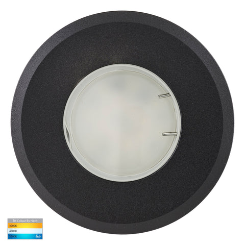 Recessed Round Wall / Black Step Light - HV19022T-BLK