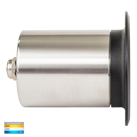 Recessed Round Wall / Black Step Light - HV19022T-BLK