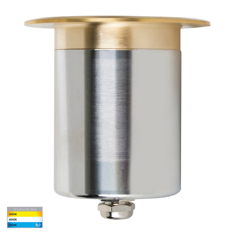 Ollo Brass TRI Colour LED Wall or Inground Light - HV19022T-BR