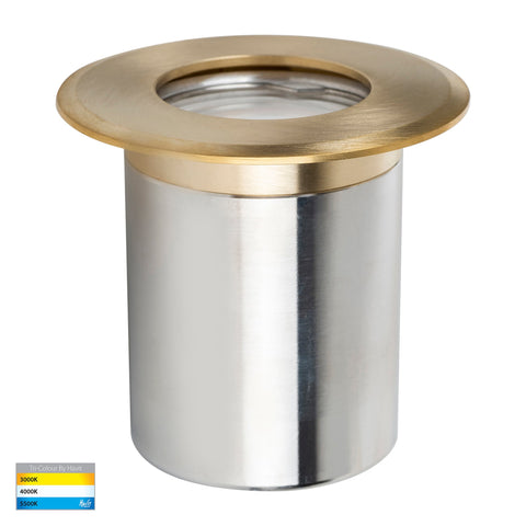 Ollo Brass TRI Colour LED Wall or Inground Light - HV19022T-BR