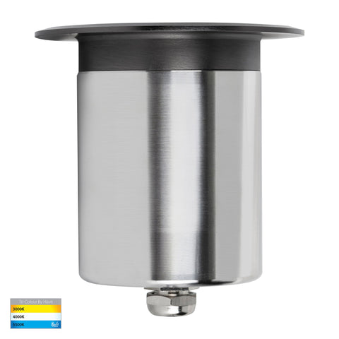 Ollo Graphite Coloured Brass TRI Colour LED Wall or Inground Light - HV19022T-GPH