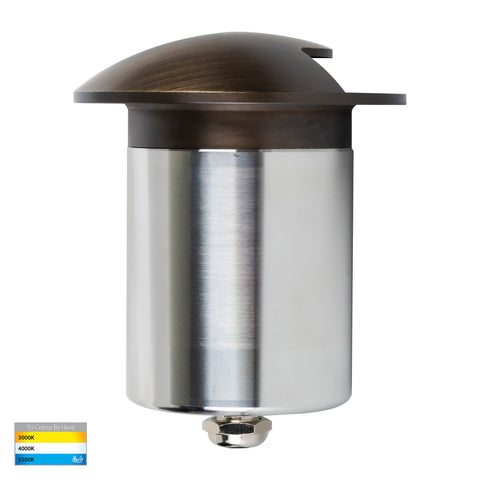 Viale Antique Brass TRI Colour LED Single Driveway Light - HV19062T-AB