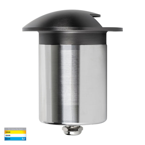 Viale Graphite Coloured Brass TRI Colour LED Single Driveway Light - HV19062T-GPH