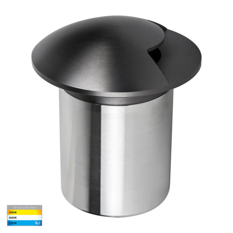 Viale Graphite Coloured Brass TRI Colour LED Single Driveway Light - HV19062T-GPH