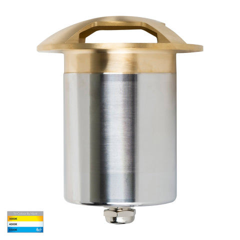 Viale Antique Brass TRI Colour LED Triple Driveway Light - HV19082T-AB