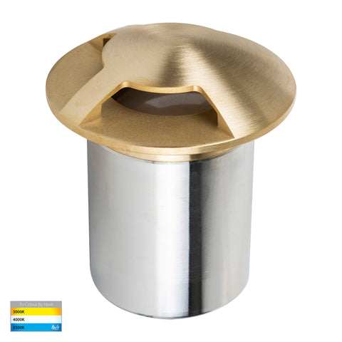 Viale Antique Brass TRI Colour LED Triple Driveway Light - HV19082T-AB