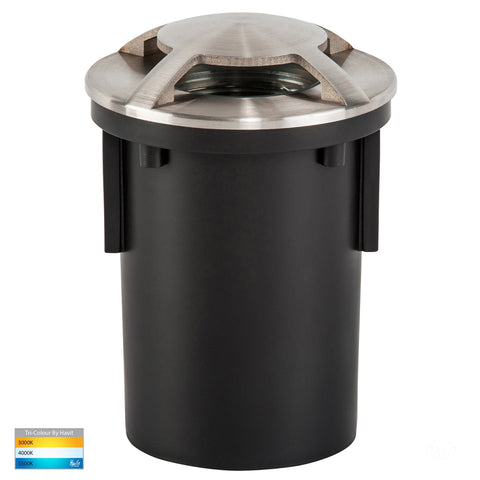 Triple In-ground Path/Driveway Light Round 316 Stainless Steel - HV19082T