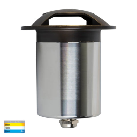 Viale Antique Brass TRI Colour LED Four Way Driveway Light - HV19092T-AB