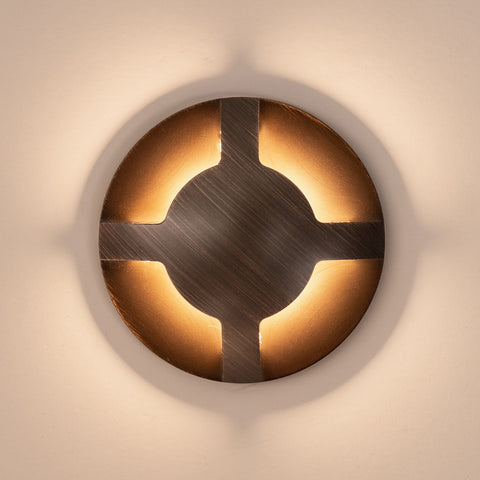 Viale Antique Brass TRI Colour LED Four Way Driveway Light - HV19092T-AB