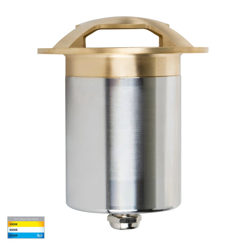 Viale Brass TRI Colour LED Four Way Driveway Light - HV19092T-BR