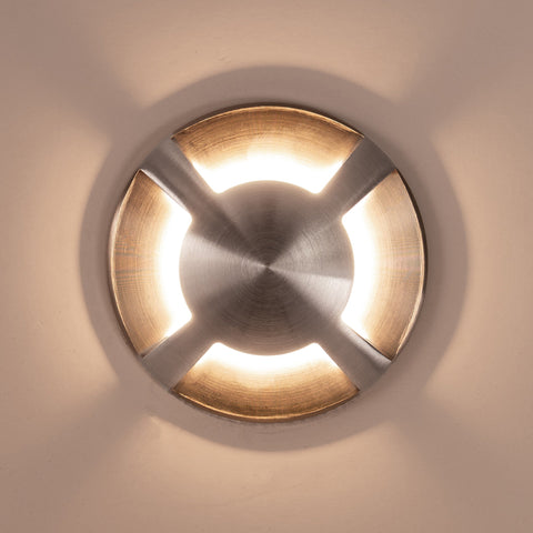 Four Way In-ground Path / Driveway Light Round 316 Stainless Steel - HV19092T