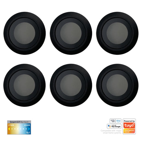 Flame 316 Stainless Steel Black CCT Deck Lights - HV2826-EXT-CCT-2M